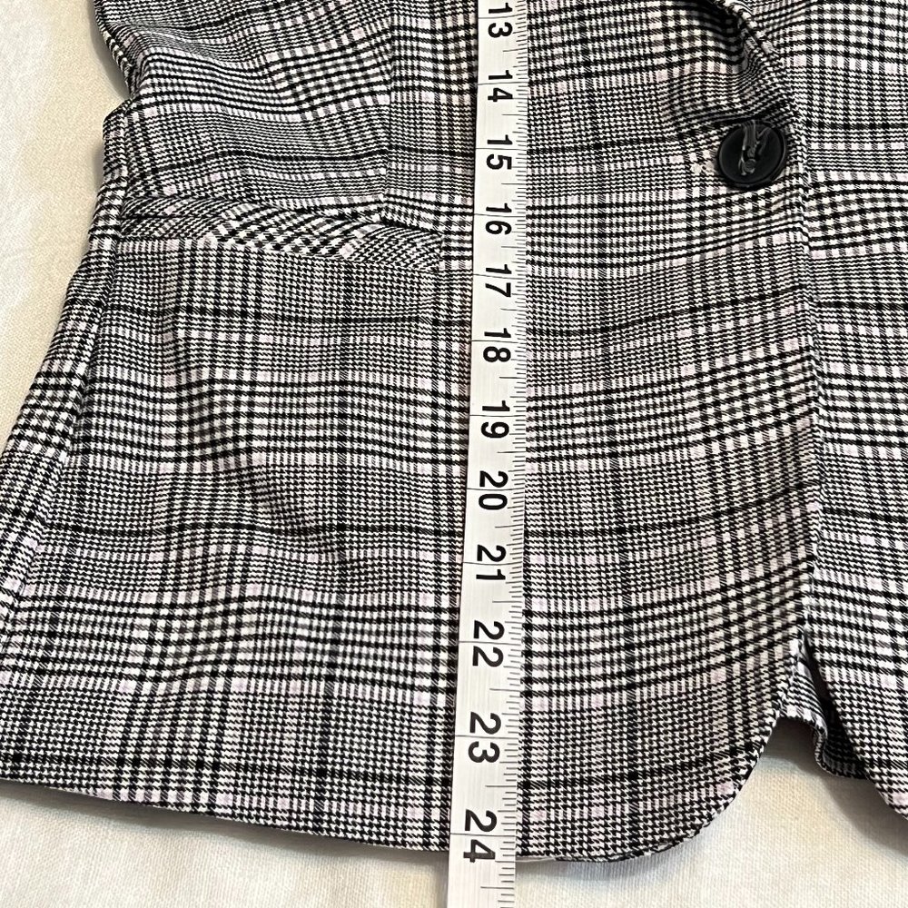 NWT Jujes & Leopold Women's Blazer Button Gray Plaid Size Small Jacket Collared - Picture 9 of 10